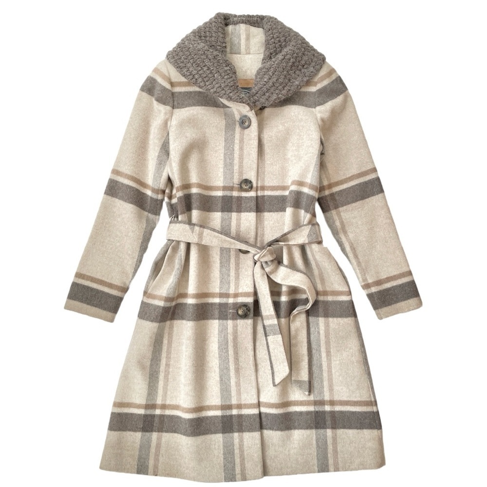 Wool/Angora Coat, Knit Collar, Dominic Bellissimo, Made in Canada, Size 6